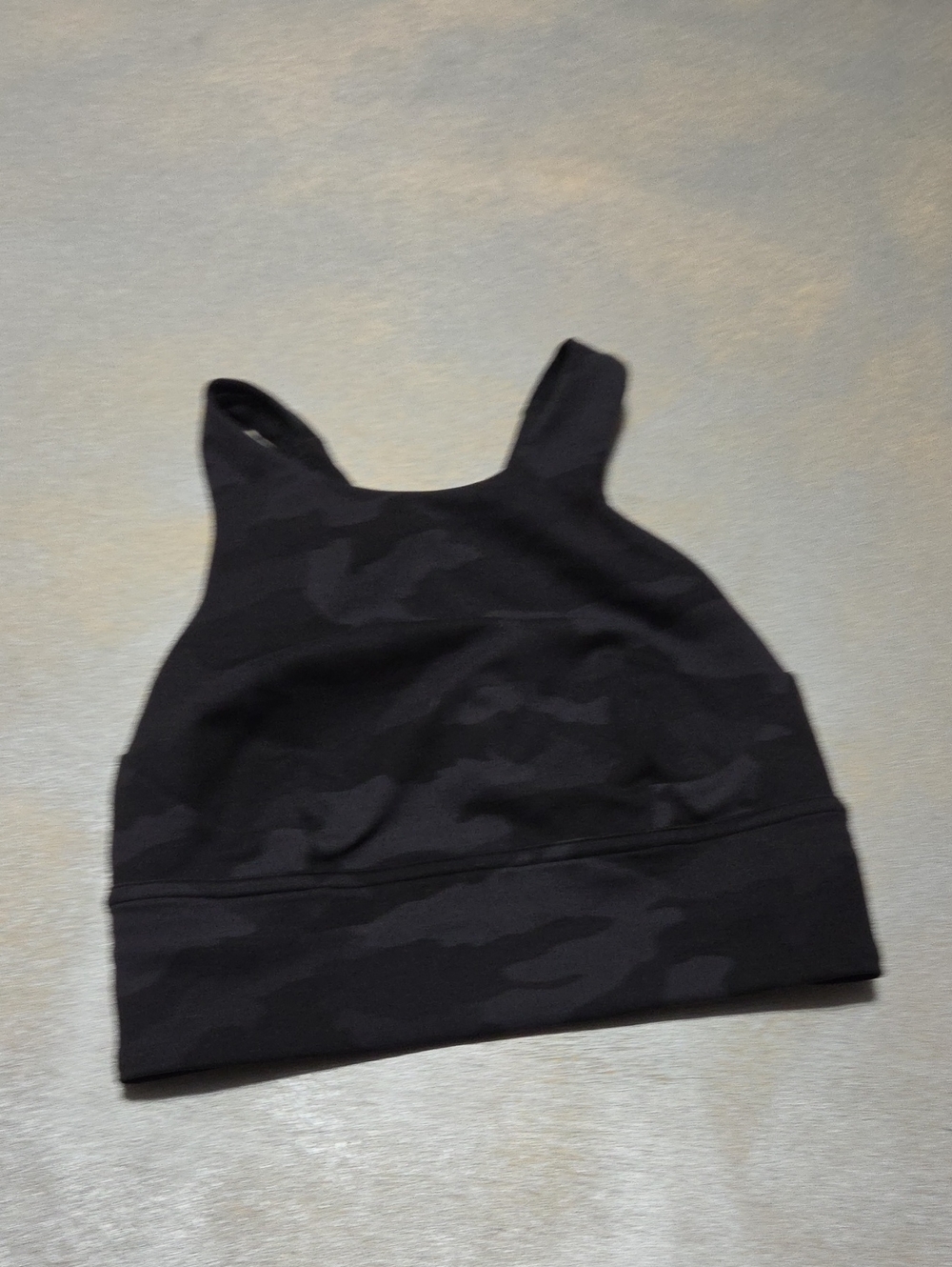lululemon athletica Black Subtle Camo Scoop-Neck Bodysuit Top